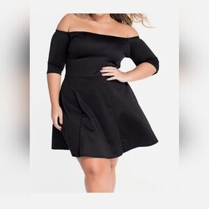 ***SOLD*** Elegant Black Off-Shoulder Dress